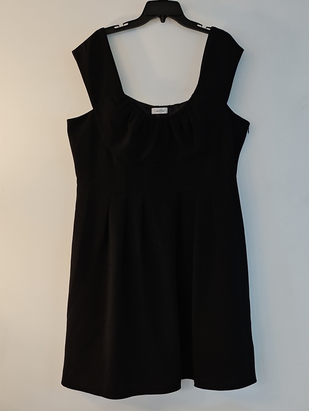 3X Calvin Klein Black Square-Neck Mini Dress